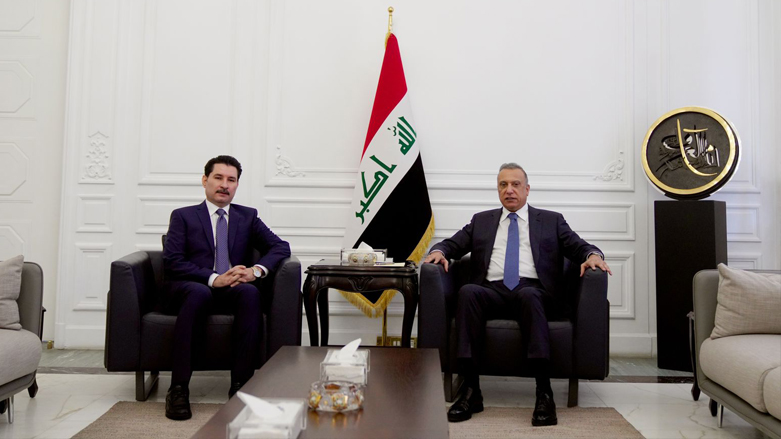 The Iraqi Prime Minister Mustafa Al-Kadhimi in meeting with the Iraqi Parliament Second Deputy Speaker Shakhawan Abdullah, discussing means of cooperation between the executive and legislative authorities, April 26, 2022. (Photo: Kurdistan